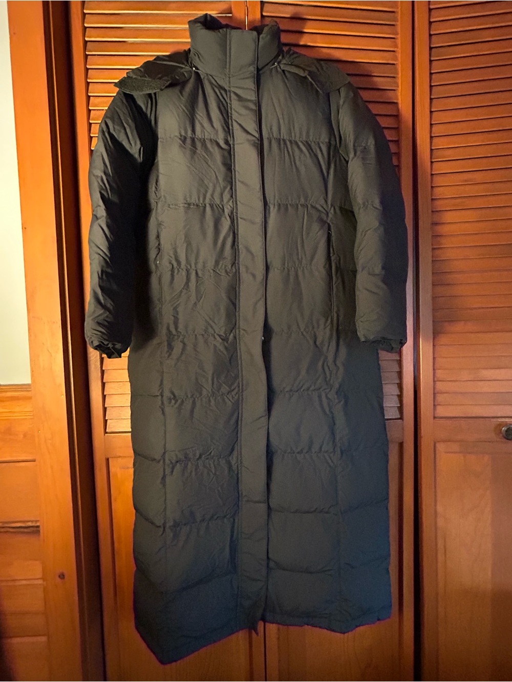 L.L. Bean Long Black Quilted Puffer Coat (Down)